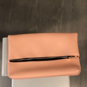 Au Printemps Salmon Pebbled Clutch